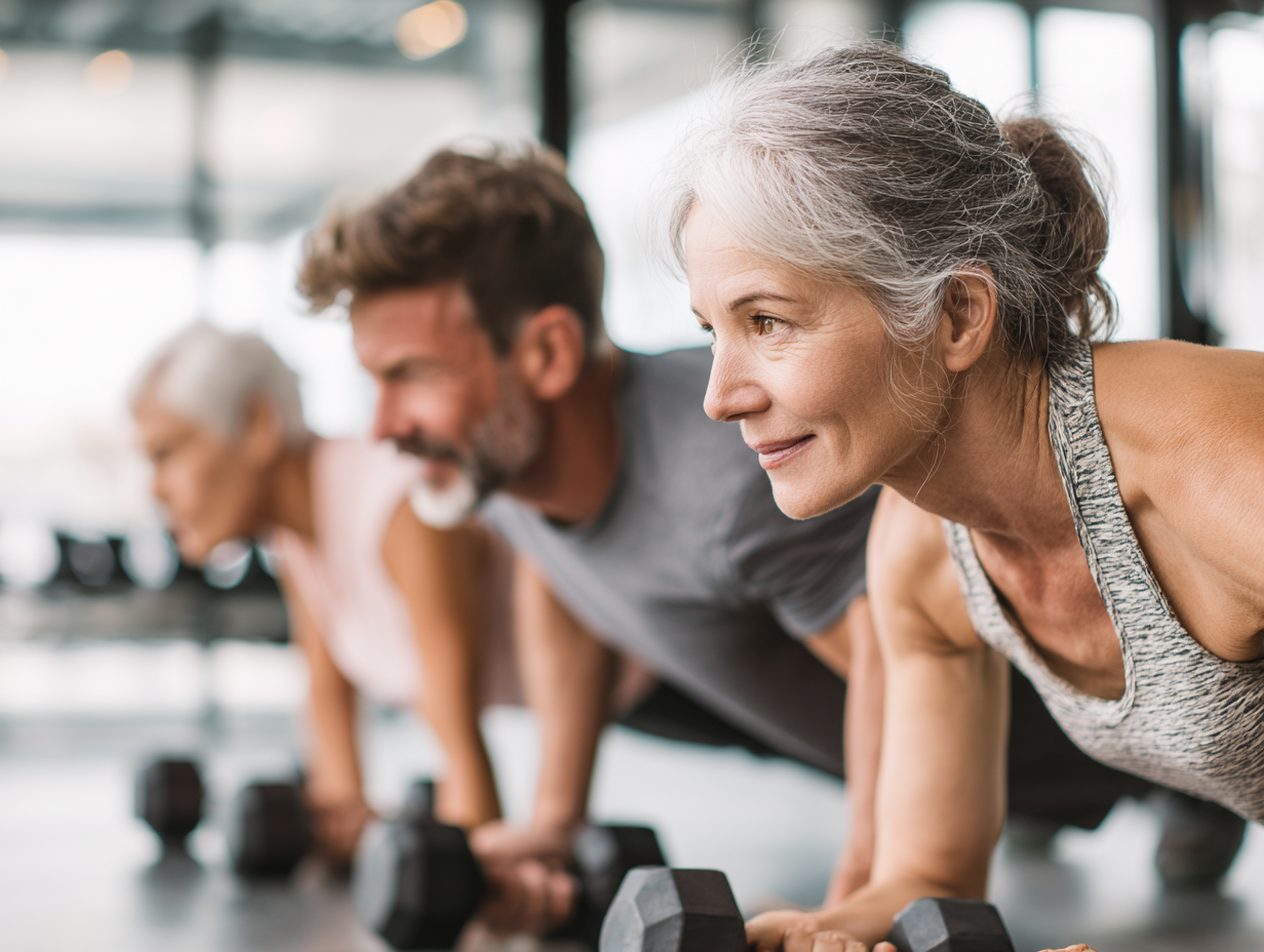 Люди різного віку займаються фітнесом